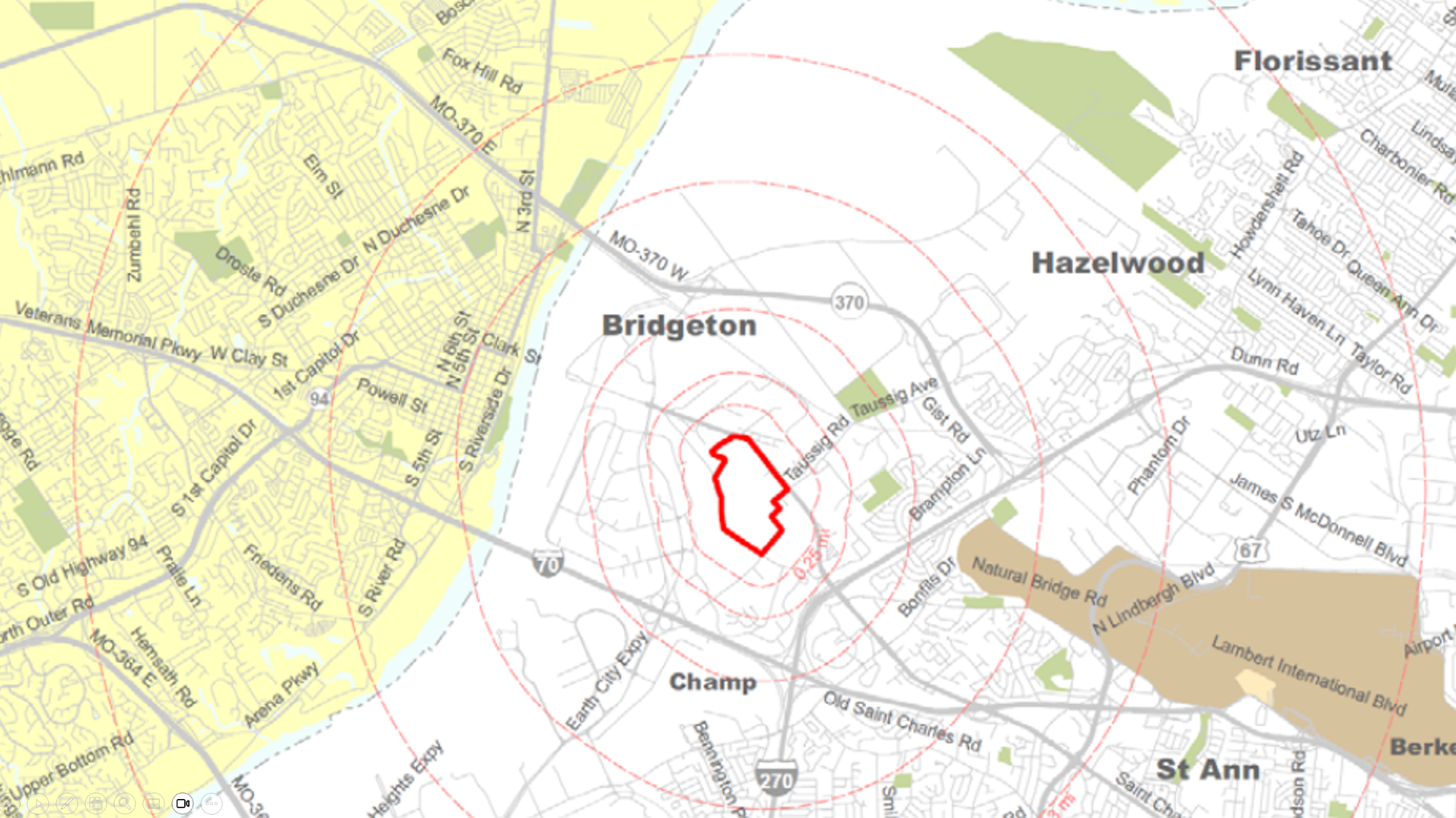 Map of the Bridgeton landfill