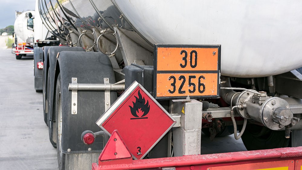 Tanker truck dangerous goods