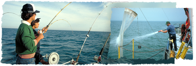 People fishing off of a boat