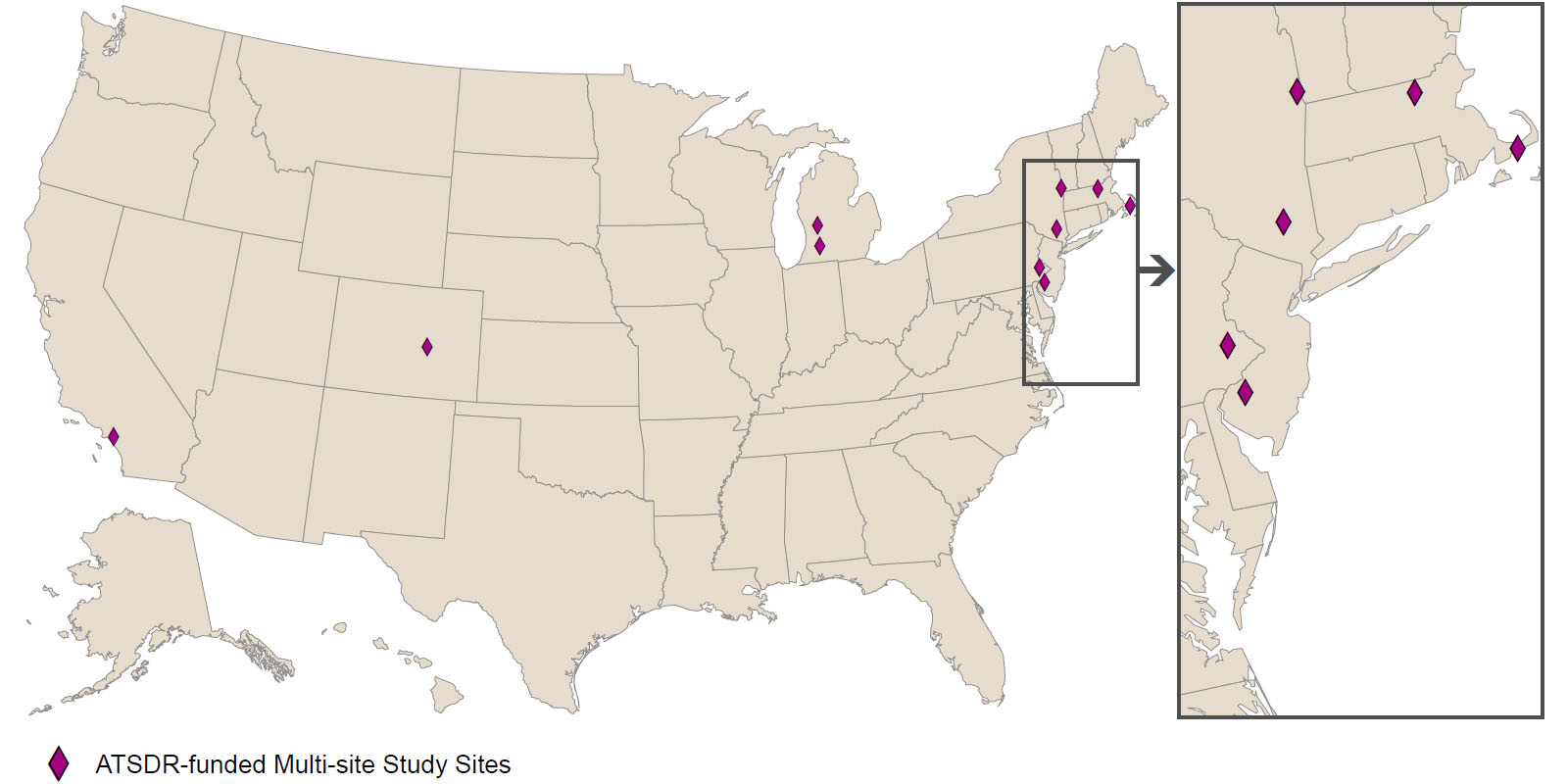 MSS site location U.S. map