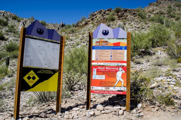 Decorative image of heat safety signage from Arizona's Extreme Weather and Public Health Program