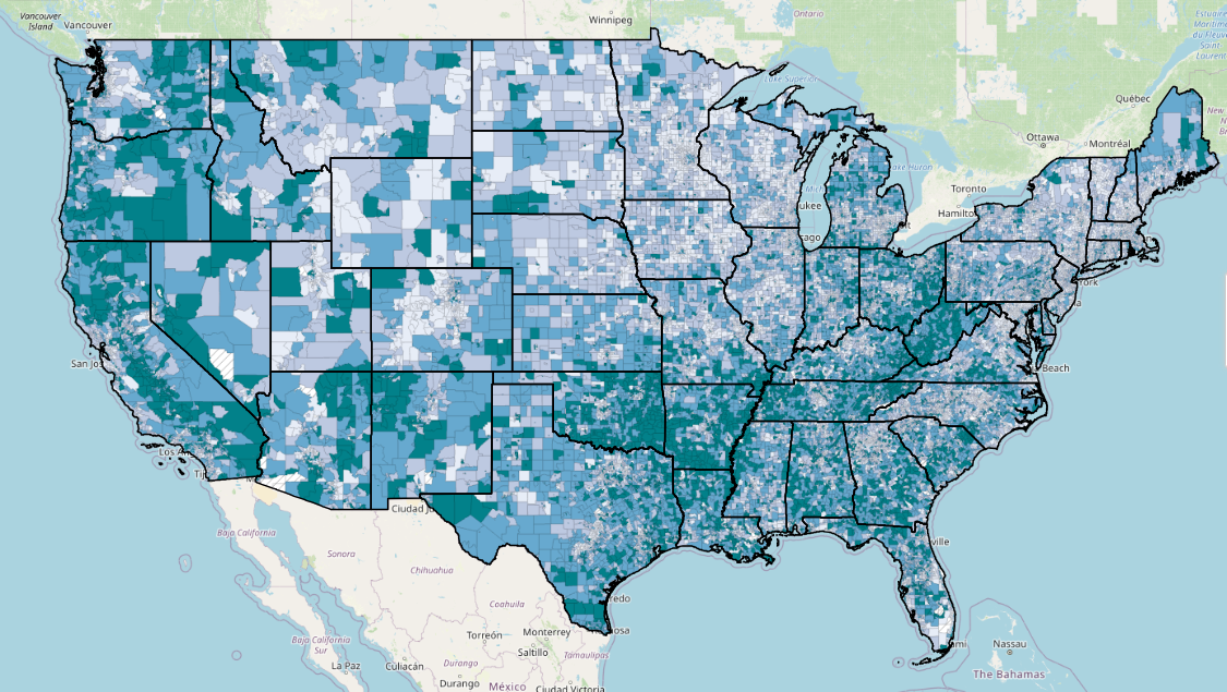 Decorative image of EJI interactive map