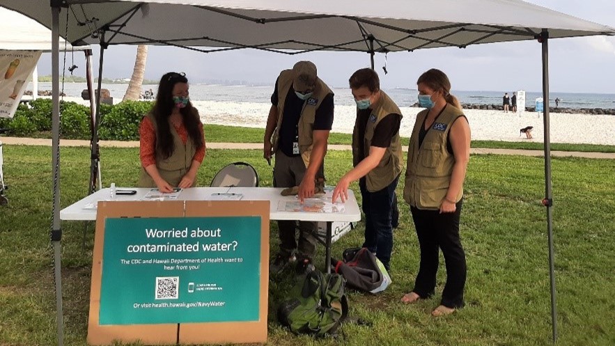 ATSDR staff at an outdoor booth in Hawaii.